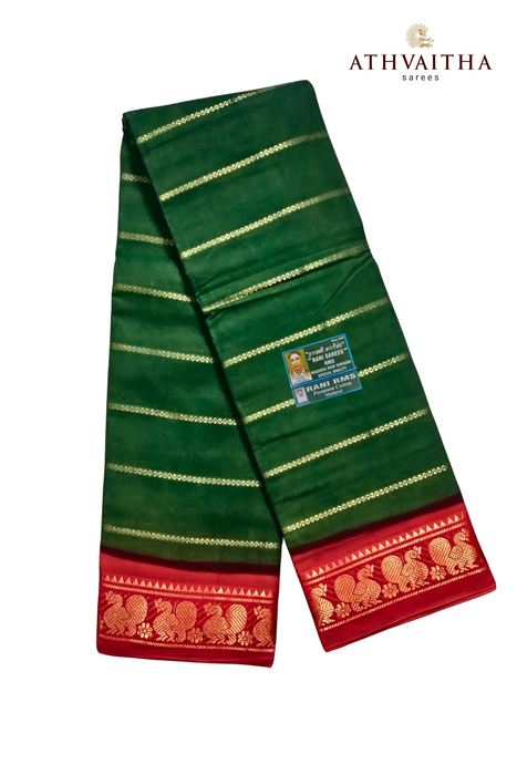Rani Veldhari 120's - Bottle Green With Red