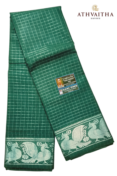 Rani Sungudi Premium Zari Checks Silver Self