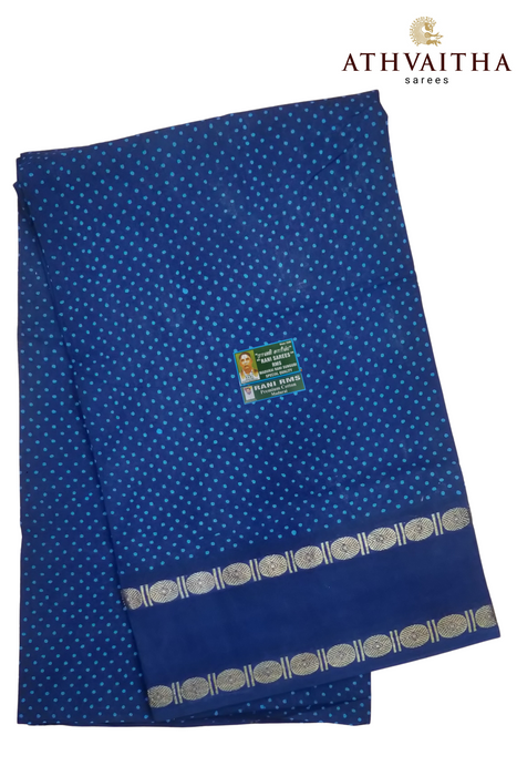 Rani Premium Sungudi Cotton Saree Oneside Rudraksha Border-Single Small Dot Self