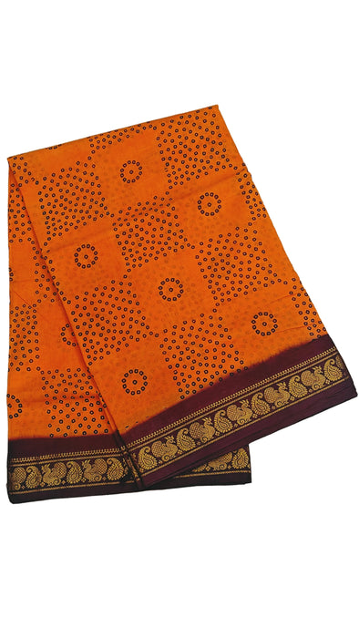 Rani sungudi Cotton Madisar Sarees Double side Zari Border 9.50 Yards