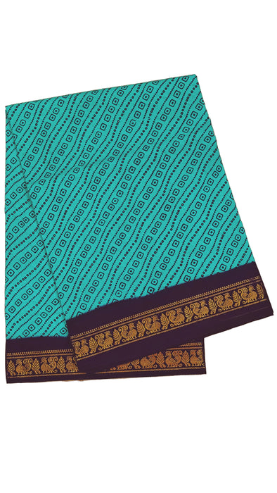 Rani sungudi Cotton Madisar Sarees Double side Border 9.50 Yards- Cross Dot