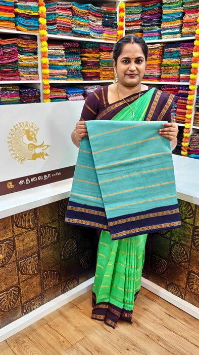 Rani Sungudi Saree Veldhari Doubleside Rudraksham Border Contrast With Blouse