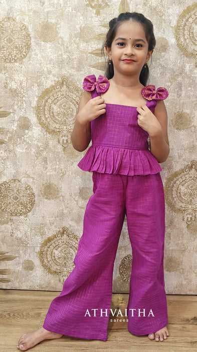 Maya - Kids Western Top With Plazzo Pant