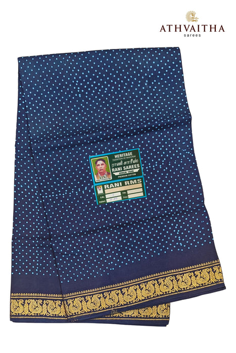 Heritage Rani One Dot With Peacock Border -Self