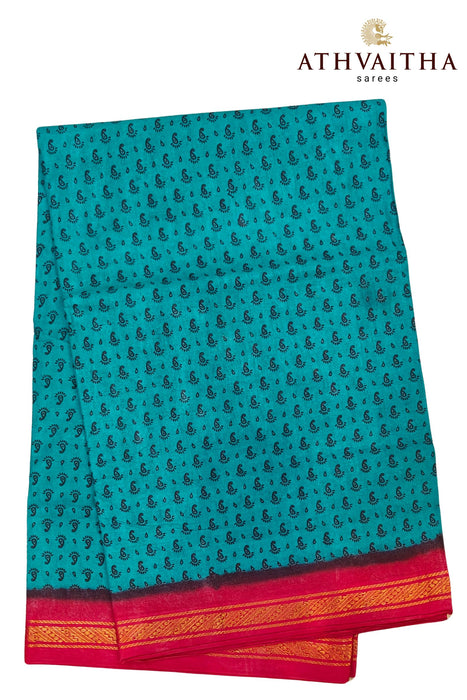 Madurai Sarees Mango Butta With Contrast Doubleside Zari Border