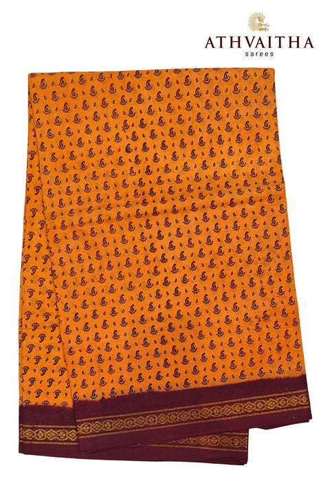 Madurai Sarees Mango Butta With Contrast Doubleside Zari Border