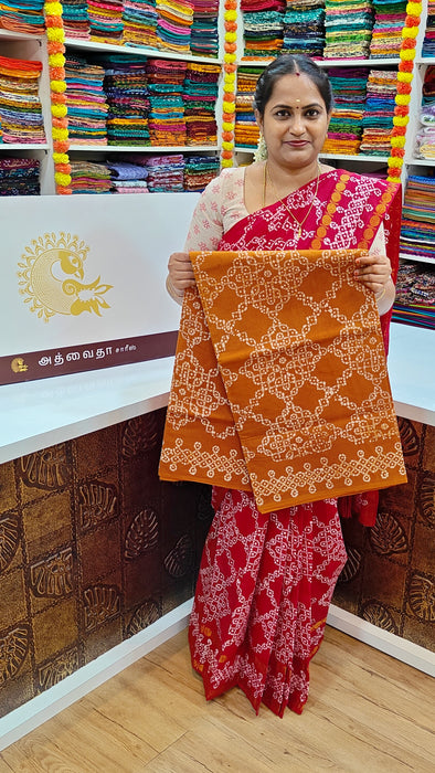 Heritage Rani Sungudi Cotton Saree Without Zari Border - Kolam