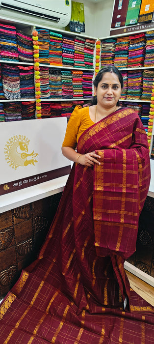 Rani Sungudi Cotton Sarees Veldhari Checks Self