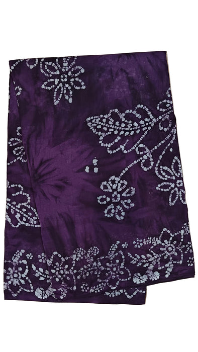 Rani Sarees Cotton Sarees With Blouse Hand Art Wax Print-Purple