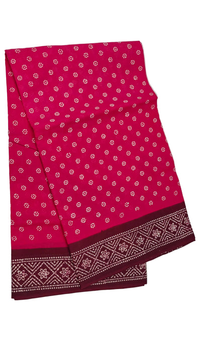 Rani Sungudi Cotton Sarees  Without Zari Flower Dot With Blouse