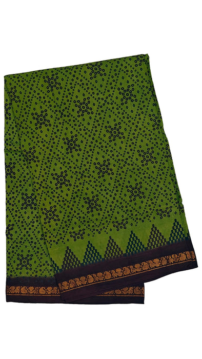 Rani 120's Hand Block Sungudi Cotton Sarees 1inch Border