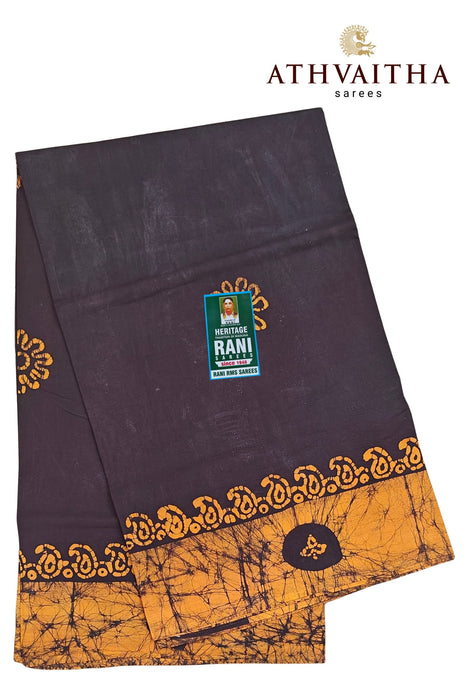Rani Sungudi Cotton Without Zari Border - Plain Moodupani