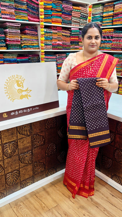 Rani Sungudi Cotton Saree With Doubleside Kasumalai Self Border