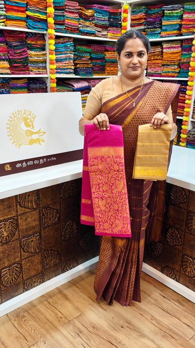 Rani 120's Vasigara Butta Doubleside Border Contrast With Blouse