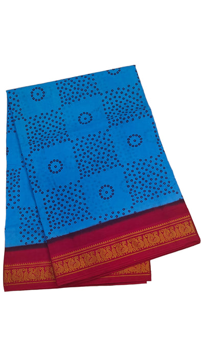 Rani sungudi Cotton Madisar Sarees Double side Zari Border 9.50 Yards