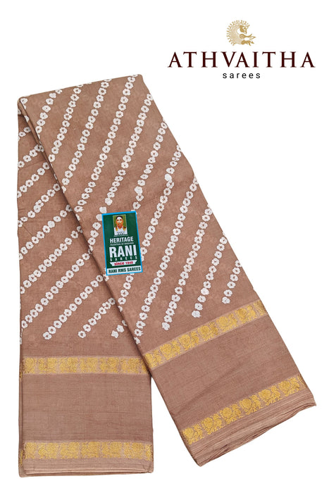 Rani Sungudi Cotton Cross Bandini With Doubleside Annamayil Border-Self