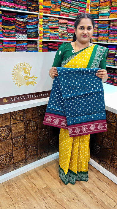 Rani Sungudi Cotton Sarees without zari border - Three Dot