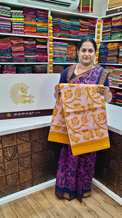 Heritage Rani Sarees 120 Count With Blouse-Flower Batik