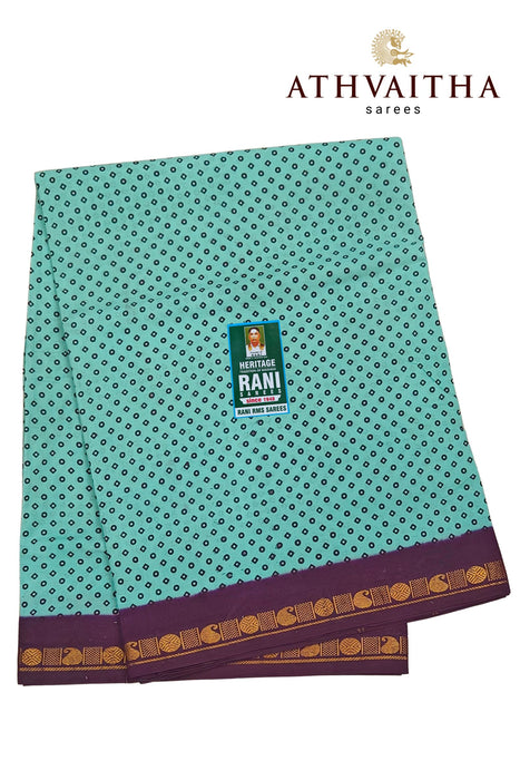 Rani Sungudi Sarees 10.50Yards PolkaDot Contrast Small Border