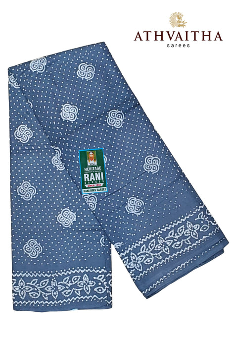 Heritage Rani Sungudi Sarees Without Zari Border Fancy Cool Cotton-Gray C