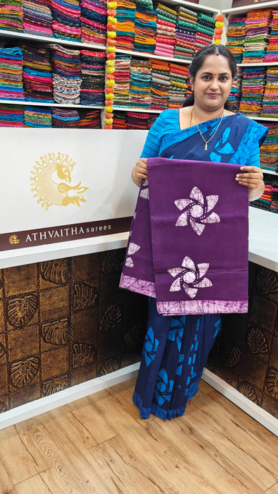 Rani Sungudi Cotton Sarees  Without Zari Flower Design