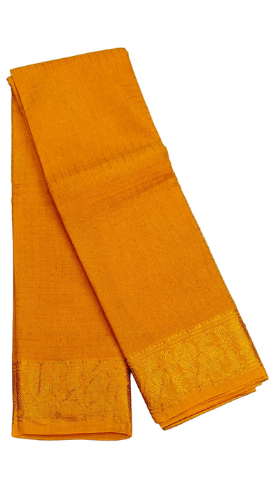 Sungudi Cotton Zari Checks Saree – Handcrafted Elegance from Madurai -Orange