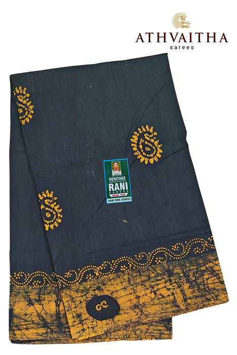 Rani Sungudi Cotton Without Zari Border - Plain Moodupani