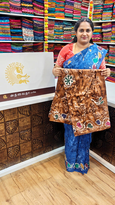 Rani Sungudi Cotton Sarees Without Zari Bathic Art
