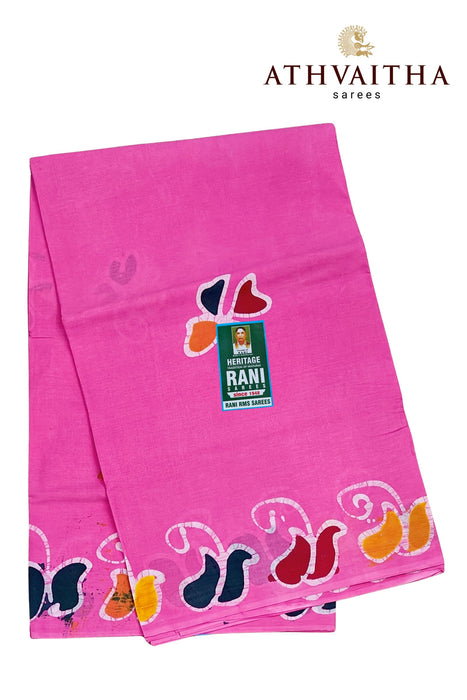Rani Sarees Premium Cotton Sarees With Blouse - Hand Painted