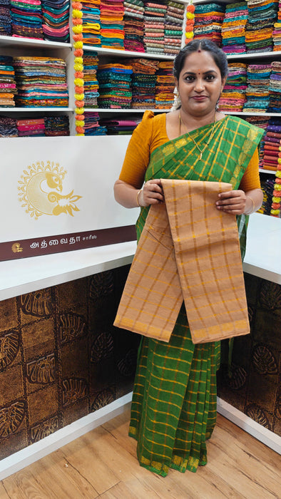 Rani Sungudi Cotton Big Zari Checks Self - Sandal