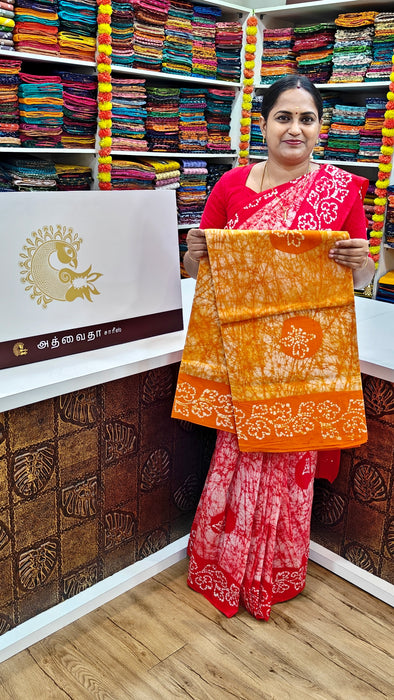 Rani sungudi cotton-Moodupani Without Zari Border