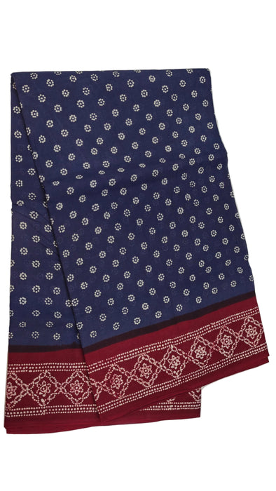 Rani Sungudi Cotton Sarees  Without Zari Flower Dot With Blouse