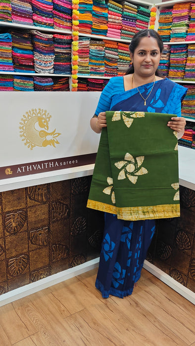 Rani Sungudi Cotton Sarees  Without Zari Flower Design