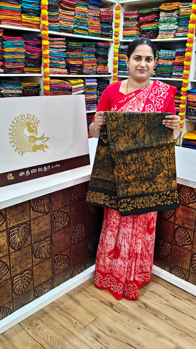 Rani sungudi cotton-Moodupani Without Zari Border