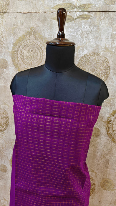 Rani Sungudi Checks Top Material - Magenta