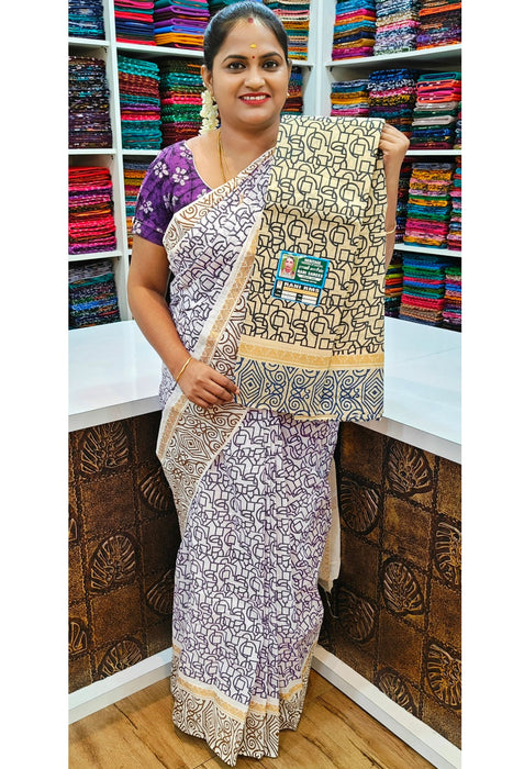 Heritage Rani Pure Cotton Sarees With Doubleside Zari Border - Hichoice