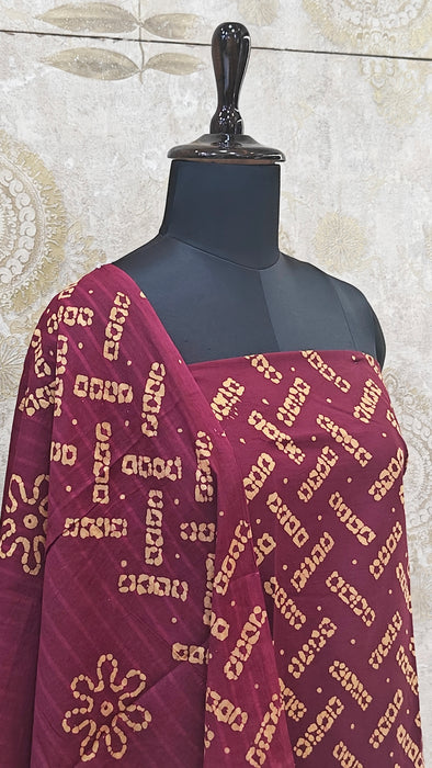 Rani Sungudi Cotton Salwar Material - Maroon