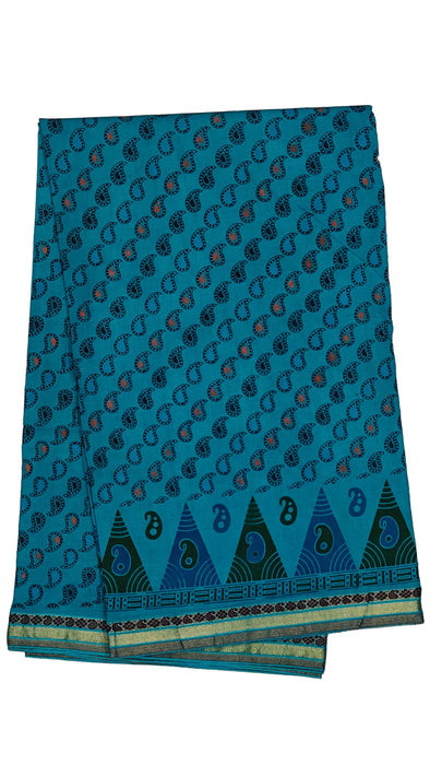 Rani Sungudi Cotton Sarees Double Side Border Cross Mango-Ramablue