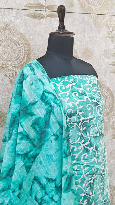 Rani Sungudi Cotton Salwar Material - Green