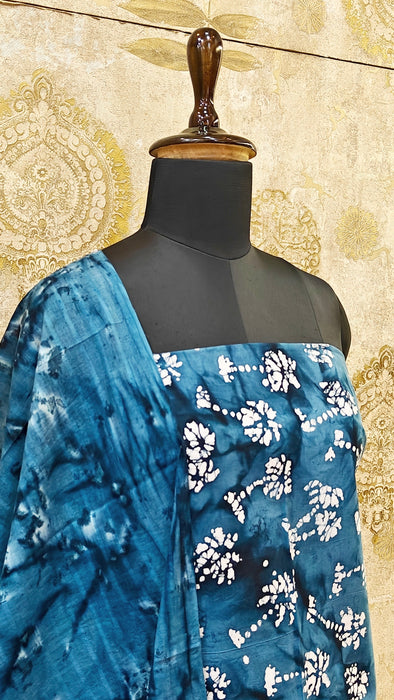 Rani Sungudi Cotton Salwar Material - Blue