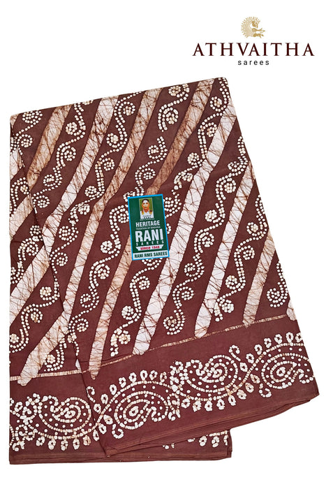 Rani Sungudi Cotton Without Zari Border - Cross Moodupani