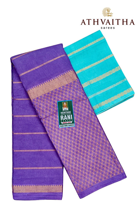 Rani 120's Vasigara Veldhari Doubleside Border Contrast With Blouse