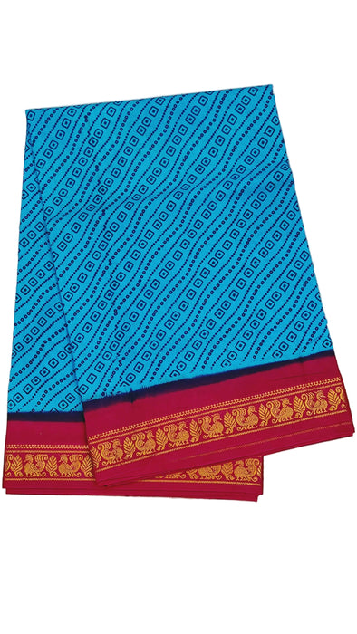 Rani sungudi Cotton Madisar Sarees Double side Border 9.50 Yards- Cross Dot