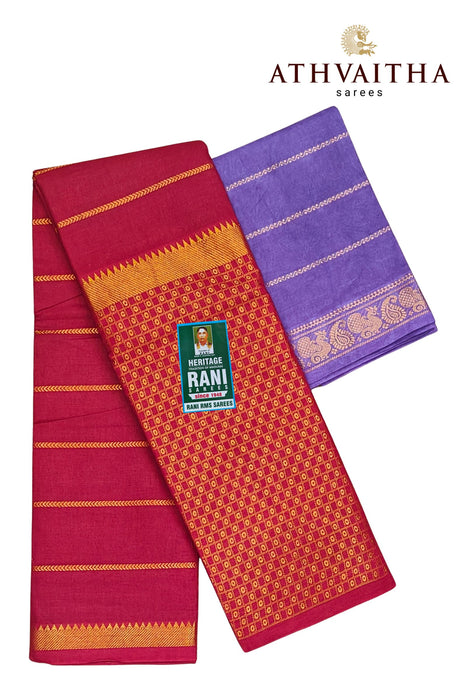 Rani 120's Vasigara Veldhari Doubleside Border Contrast With Blouse