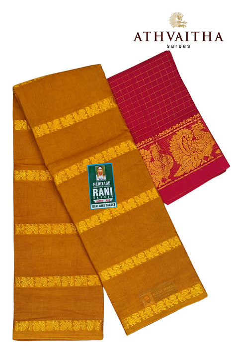 Rani Sungudi Saree Doubleside Border Self With Blouse