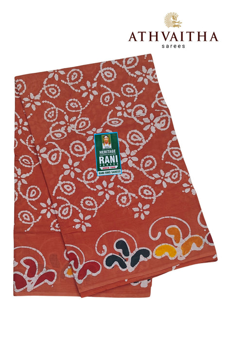 Rani Sungudi Cotton Without Zari Border With Blouse - Hand Art