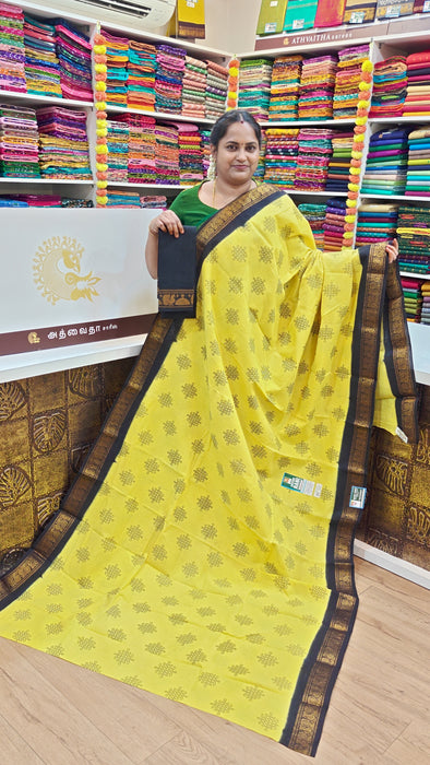 Rani Sungudi Cotton Saree With Doubleside Contrast Border - Kolam