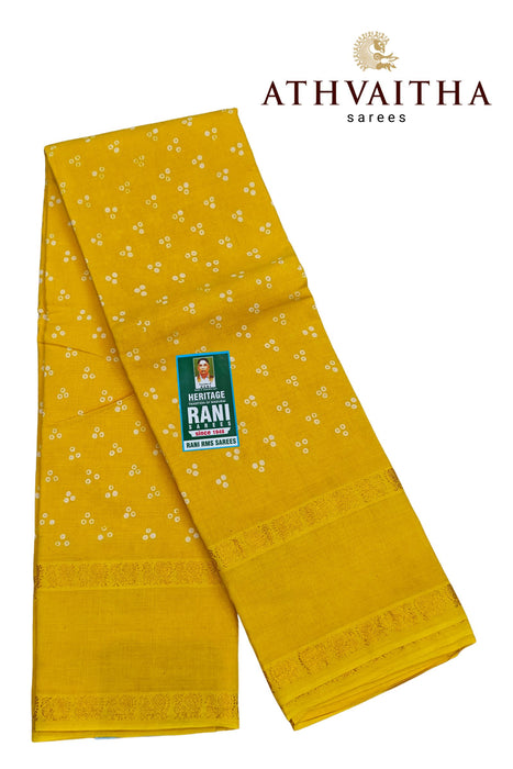 Rani Sungudi Cotton Mukkattu Doubleside Annamayil Border-Self