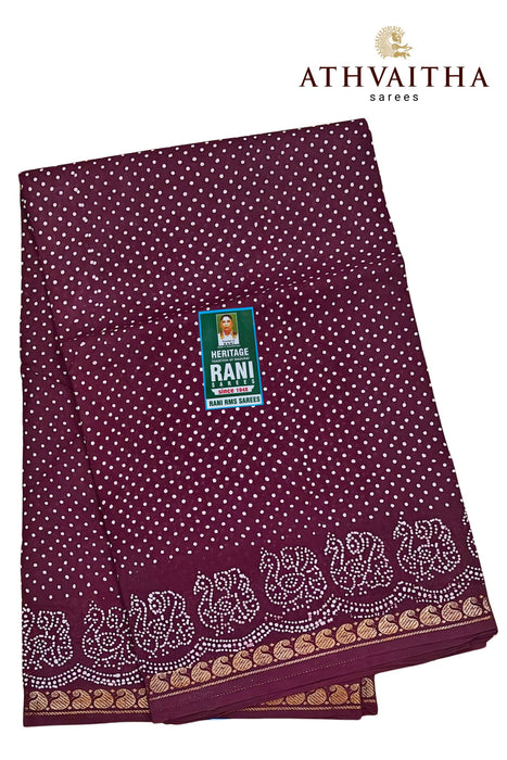 Rani Sungudi Saree Doubleside 1inch Border Self - Peacock