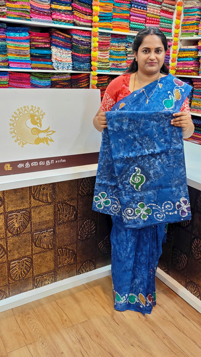Rani Sungudi Cotton Sarees Without Zari Bathic Art